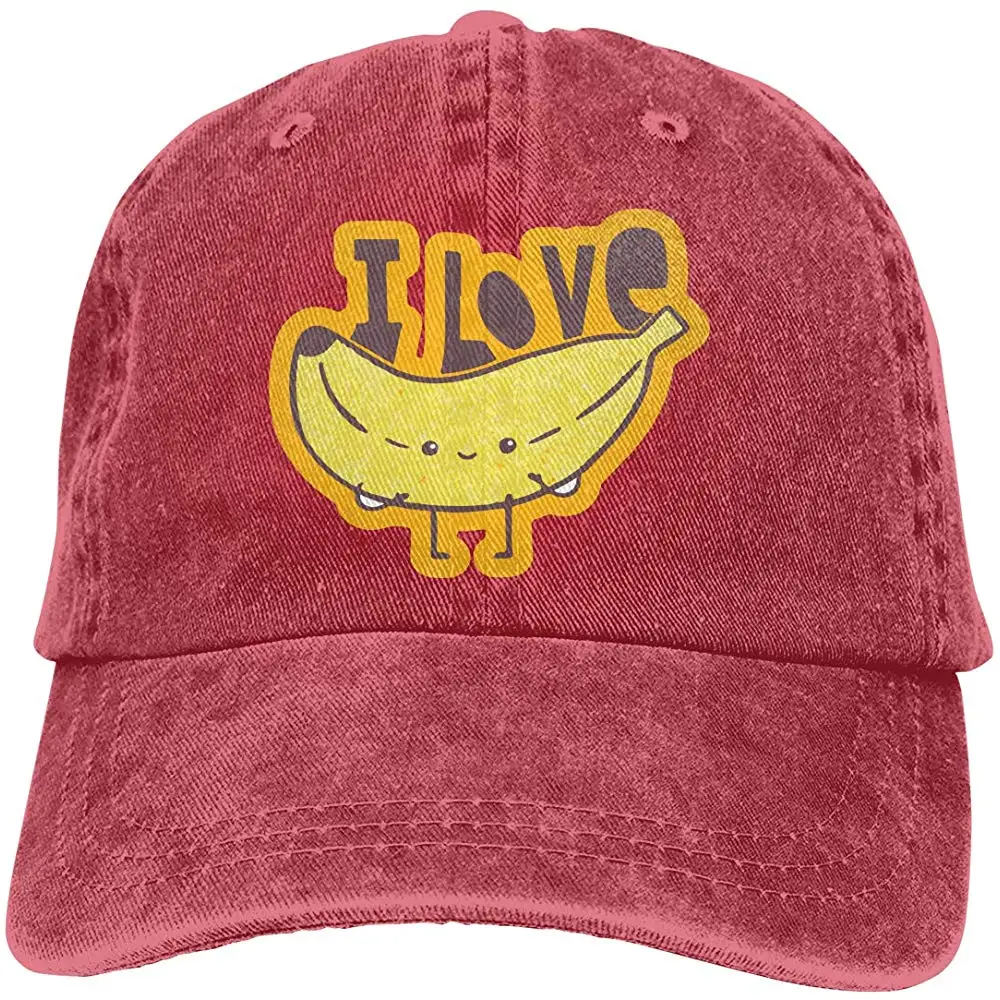 Мужская и женская Регулируемая джинсовая тканевая Кепка-бейсболка I Love Bananas Snapback cap