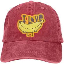 Мужская и женская Регулируемая джинсовая тканевая Кепка-бейсболка I Love Bananas Snapback cap