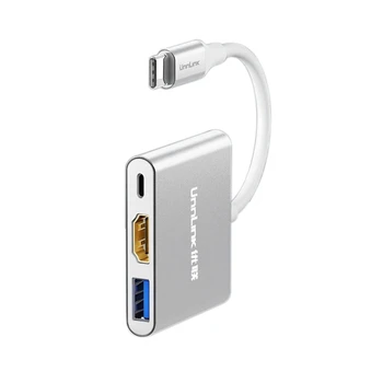 

HOT-Unnlink Usb C for Hdmi Adapter Tipo C for Hdmi Usb3.0 Pd Uhd4K Thunderbolt 3 for Galaxy S10/S9/S8 Dex Mate 20 P20 P3
