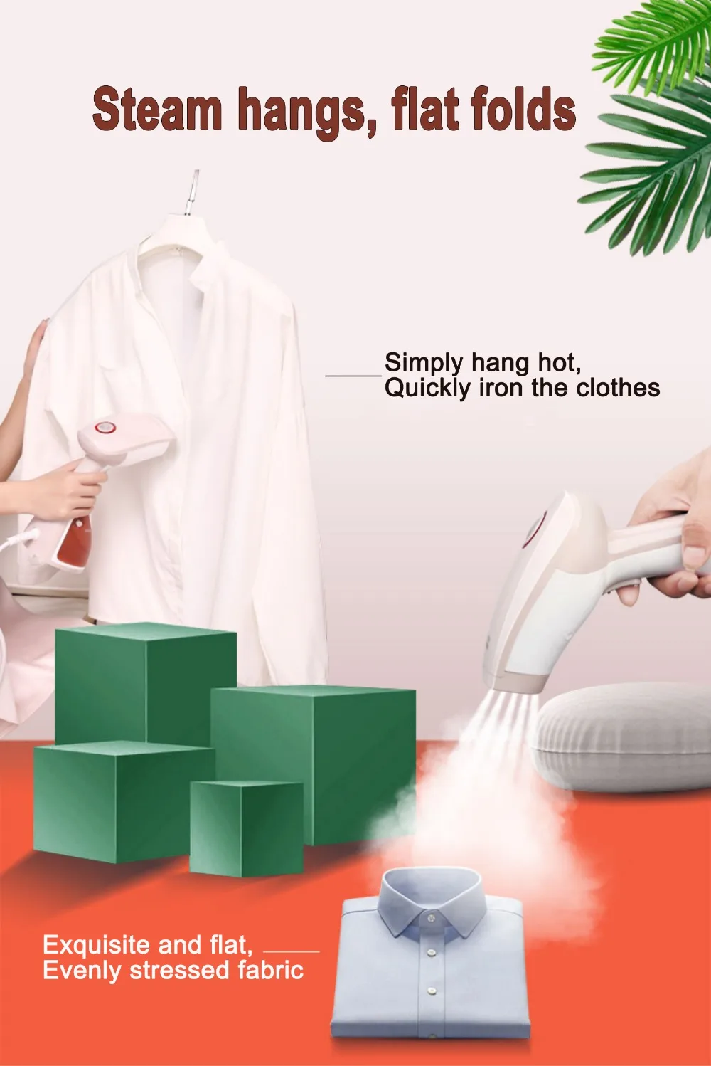 DMWD Handheld Clothes Ironing Machine Portable Electric Garment Steamer Mini Travel Fabric Hanging Steaming Iron Cloth Brush EU