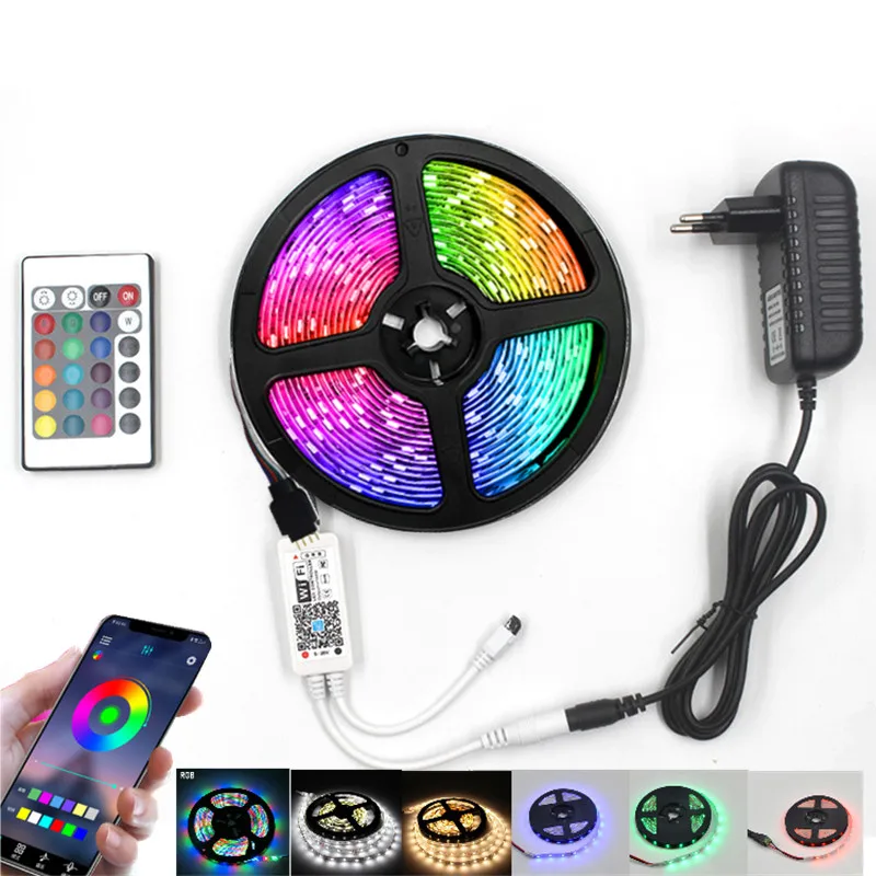 

led strip 12v waterproof smd 2835 RGB tape IR WIFI control ribbon neon Party decoration strips light for living room Bar lights