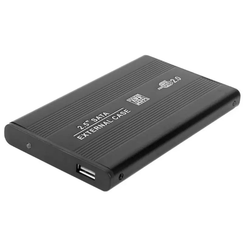 2,5 дюймовый чехол для жесткого диска HDD SSD Внешний корпус металлический SATA USB2.0 чехол для жесткого диска коробка для Windows Mac OS ноутбук PC черный