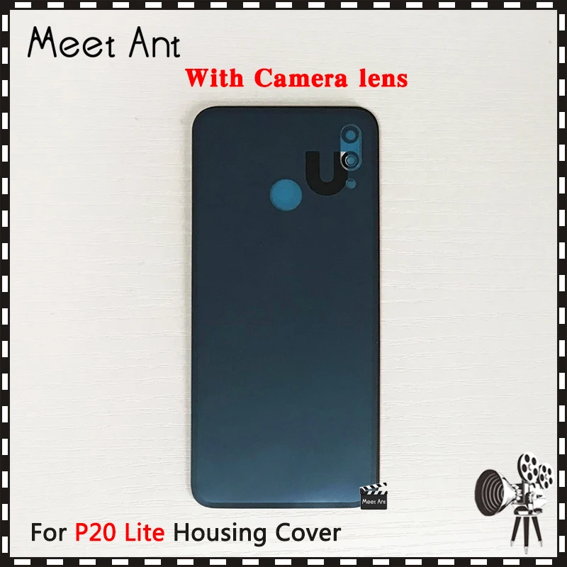 Для huawei P20 Lite задняя крышка батарейного отсека задняя крышка стекло с клеем Nova 3E с объективом камеры или без объектива камеры
