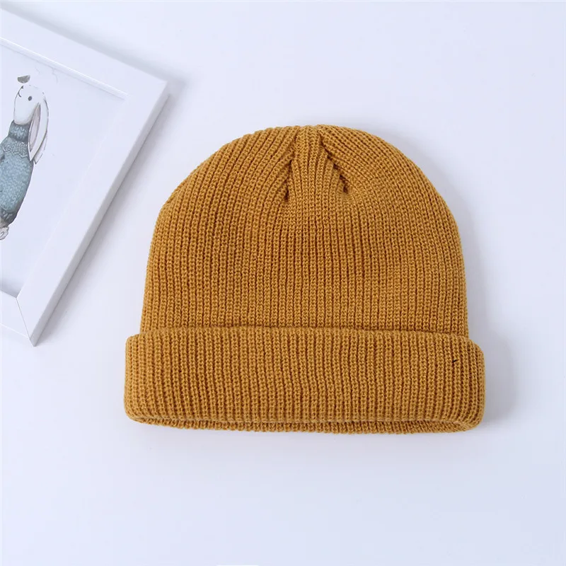 Мужская зимняя шапка ретро-шляпы beany beanie мужские и женские шапки теплые короткие шерстяные шапки бини для мужчин мужские шапки зимняя шапка - Цвет: Цвет: желтый