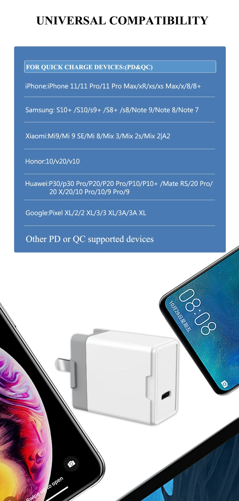Type-C Apple Быстрая зарядка PD зарядное устройство 18 Вт мобильный телефон ipad/iphone11Pro Max flash plug