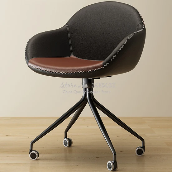 Steel Leg Office Chairs with Wheels Home Living Room Comfortable Lazy Sofa Leisure Swivel Metalic Boss Chairs Office Furniture Steel Leg Office Chairs with Wheels Home Living Room Comfortable Lazy Sofa Leisure Swivel Metalic Boss Chairs Office Furniture