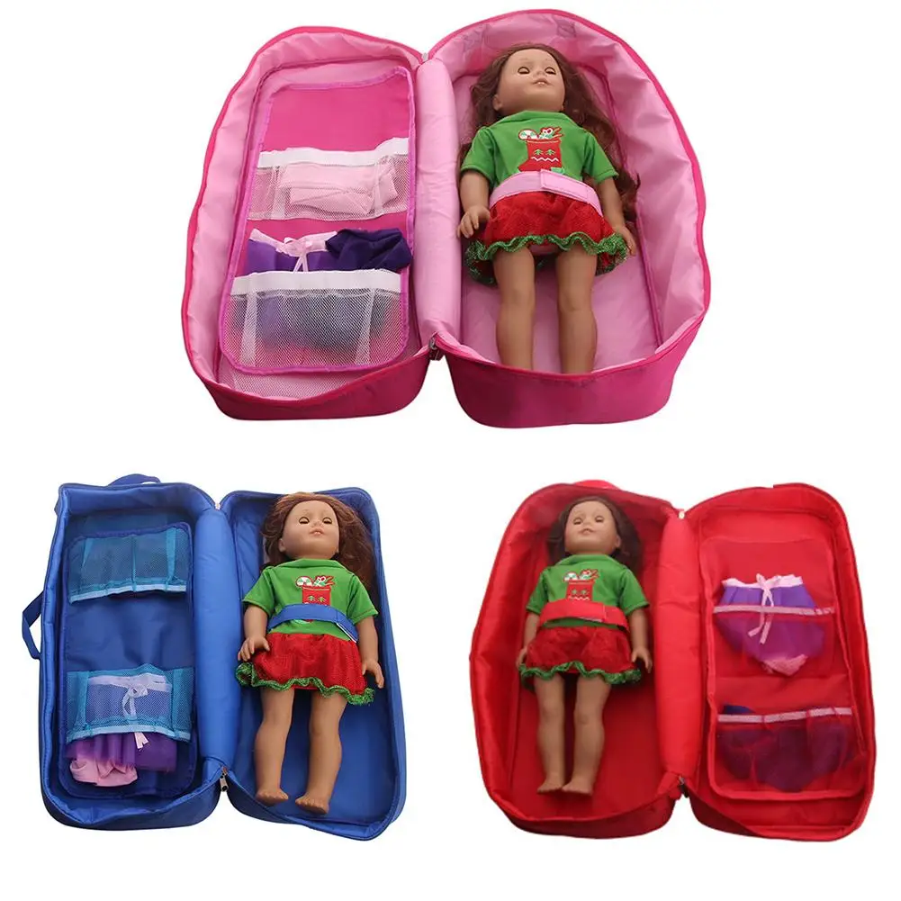 

Doll Accessories Travel Case Suitcase Storage Bag Children's Accessory Toy Daily Costumes Doll Carrier Bag For 18 Inch Doll