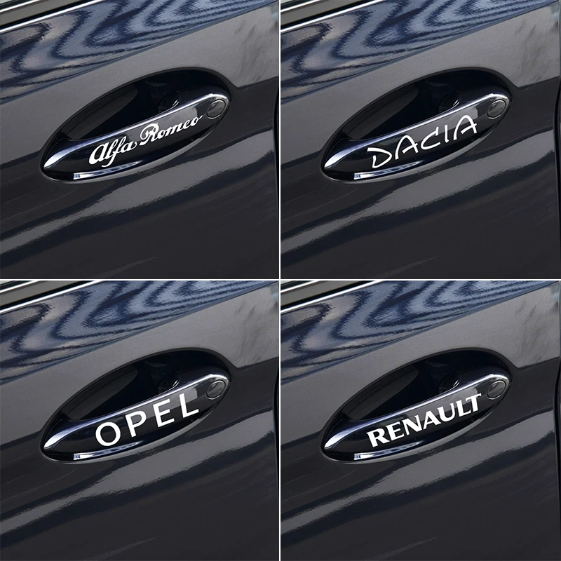 4 шт./лот наклейки на дверные ручки автомобиля Защита от царапин для renault opel dacia alfa