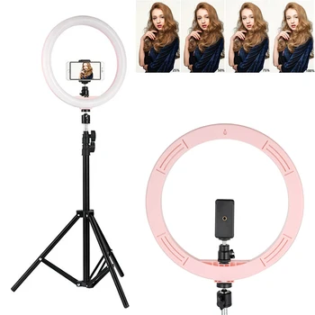 

12inch LED Ring Light 2700K-5500K LED Selfie Ring Lamp Photographic Lighting With Tripod Phone Holder USB Plug Photo Studio