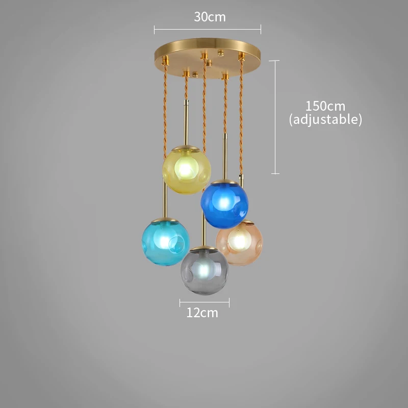 5Lights-Round Современный красочный пузырьковый светодиодный светильник-люстра, подвесные лампы для столовой, светильник, домашняя отделка кухни, островная лампа - Цвет абажура: 5Lights-Round