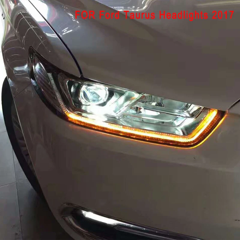Auto part Style LED Head Lamp for Ford Taurus led headlights drl H7 hid Bi-Xenon Lens angel eye low beam Auto Accessories