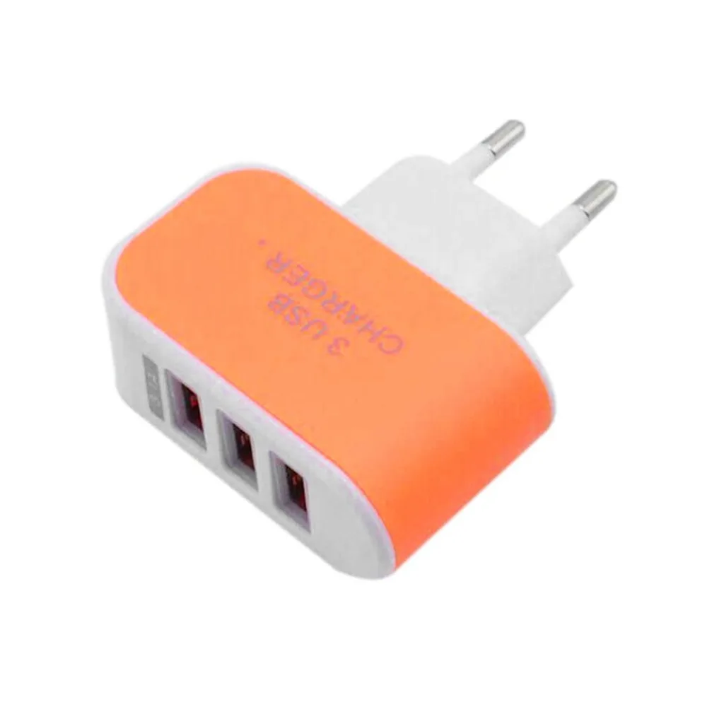 Universal Candy Color 3USB Charger Travel Wall Charger Adapter Smart Mobile Phone Power Supply Charger for Tablets