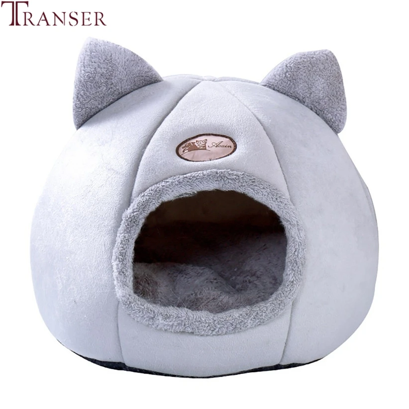 Домик для домашних животных Transer с ушками мягкая плюшевая подстилка кровать сна