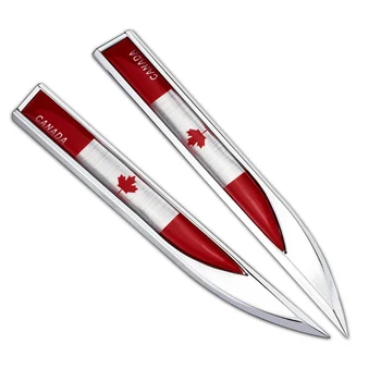 

2pcs 3D Metal Canada Flag Car Stickers Long Pattern Decals Car Whole Body Stickers Car Decoration for Porsche Cayenne 911 Macan