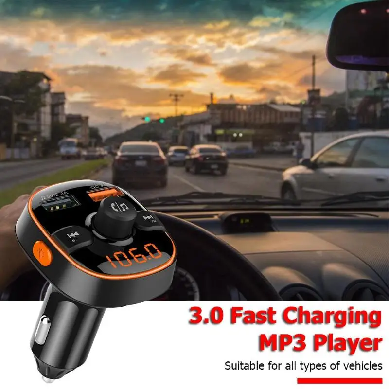 BC52 QC3.0 USB зарядное устройство автомобильный комплект BT 5,0 FM передатчик Hands-free MP3-плеер