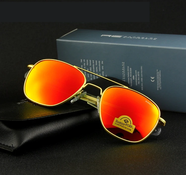 Pilot USA. RE Sun glass es мужские высококачественные брендовые дизайнерские RANDOLPH зеркальные линзы из закаленного стекла AGX AO солнцезащитные очки es мужские YQ1005