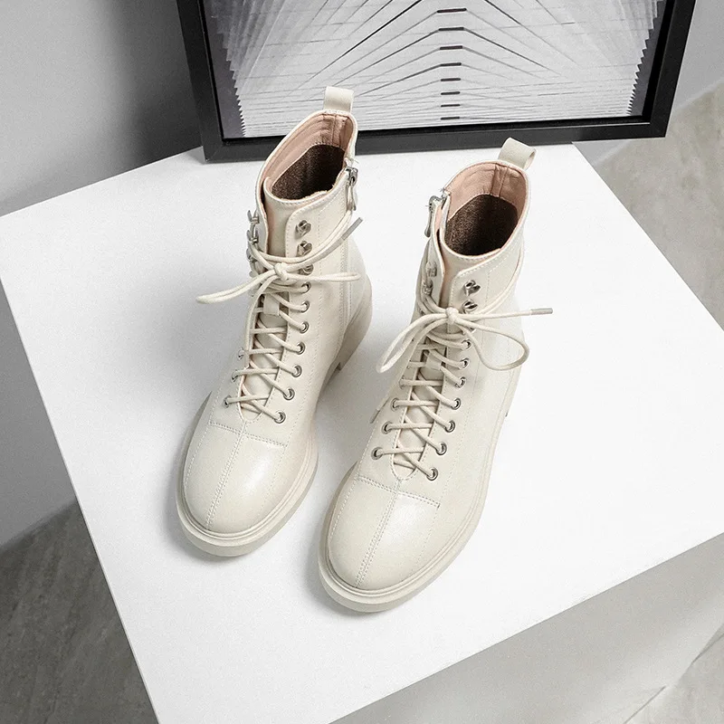 

Martin Boots Children Autumn & Winter 2019 New Style Online Celebrity Lace-up Versatile Short Boots Women's British-Style Flat L