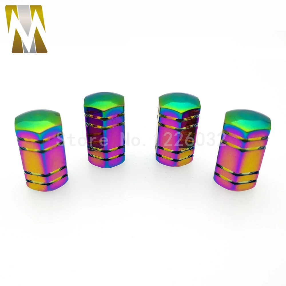 

New 4 Pcs Car Motor Bike NeoChrome Wheel Tire Air Stem Valve Cap Dust Cover fashion Multi Red Gold Blue