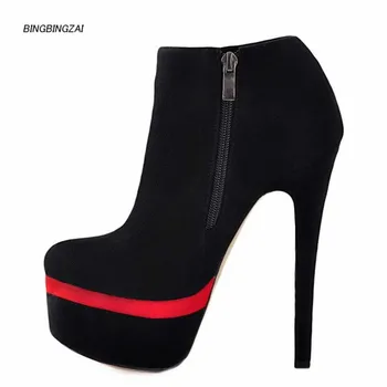 

BBZAI Women's Boots model ladies shoes New pattern superstar 15CM Stiletto heels Short boots winter Nightclub 3-13 14