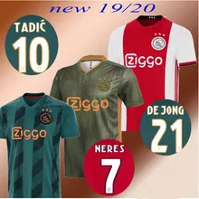 ajaaxe Джерси Домашняя футбольная рубашка DE JONG DE LIGT VAN DE BEEK NERES 19 20 ajaaxes TADIC ZIYECH футбольные рубашки