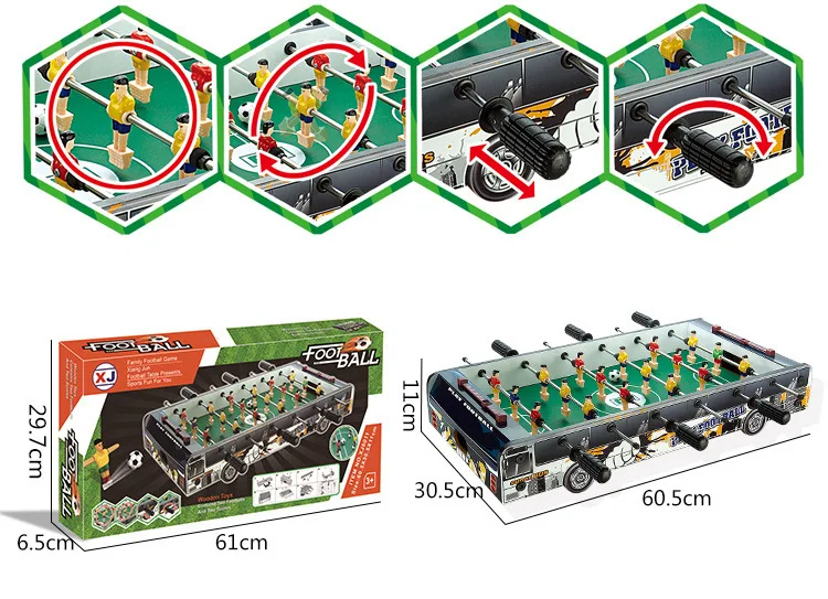 Large Size Wood Indoor Soccer Table 6 Bar Football Table Double Battle Desktop Board Game Children Sports Toy 9