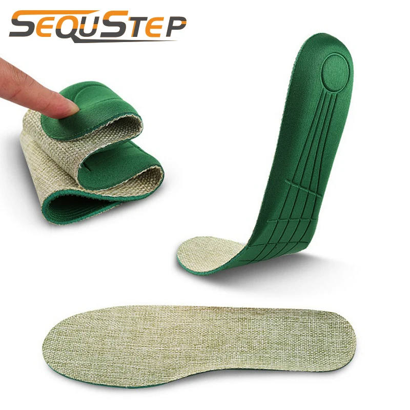 Linen massage breathable Insole Foot Massage Insoles Women Men Shoes Insole Green 36-40# 