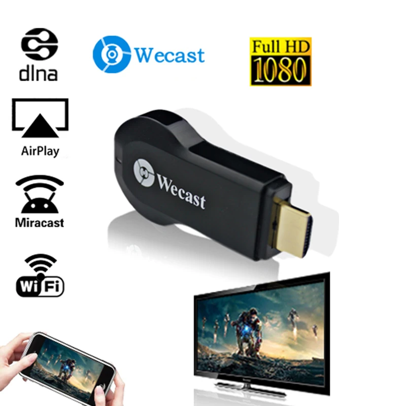 WECAST Mirroring Airplay ТВ приставка беспроводной приемник дисплея ключ HDMI 1 3 HD выход