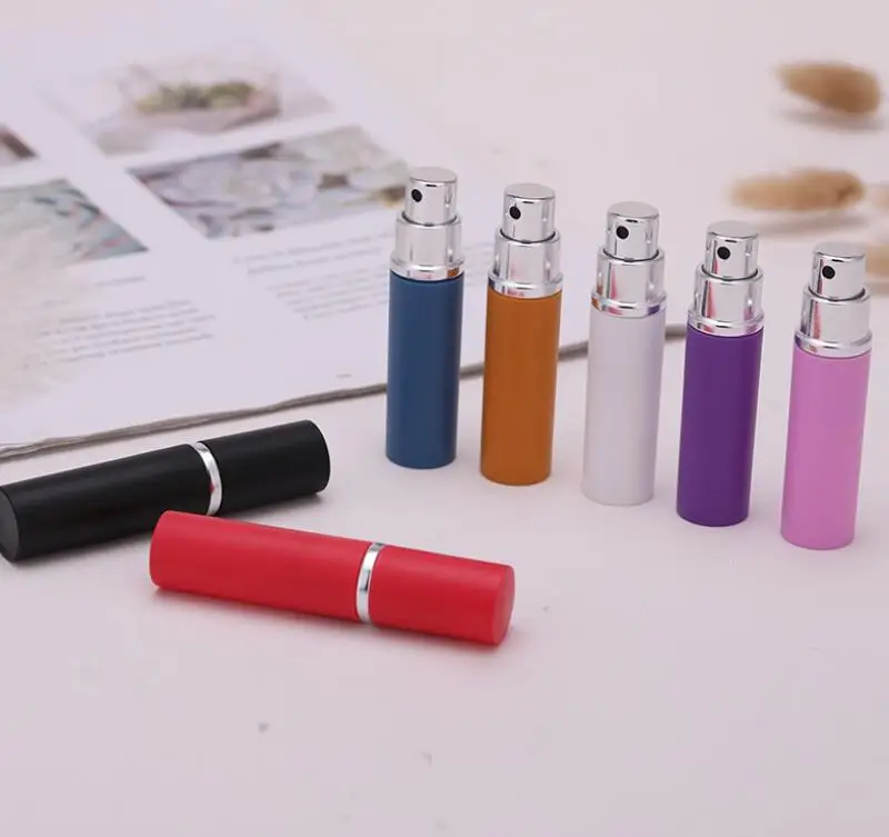 5ml Empty perfume bottle Aluminium Anodized Compact Perfume Atomiser Fragrance glass scent-bottle LX1029