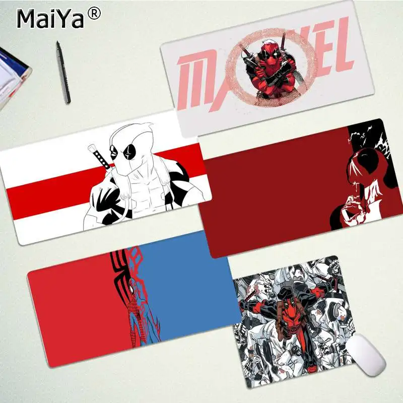 Maiya Marvel Comics Дэдпул фиксирующий край коврик для мыши игра скорость/Управление версия большой игровой коврик для мыши