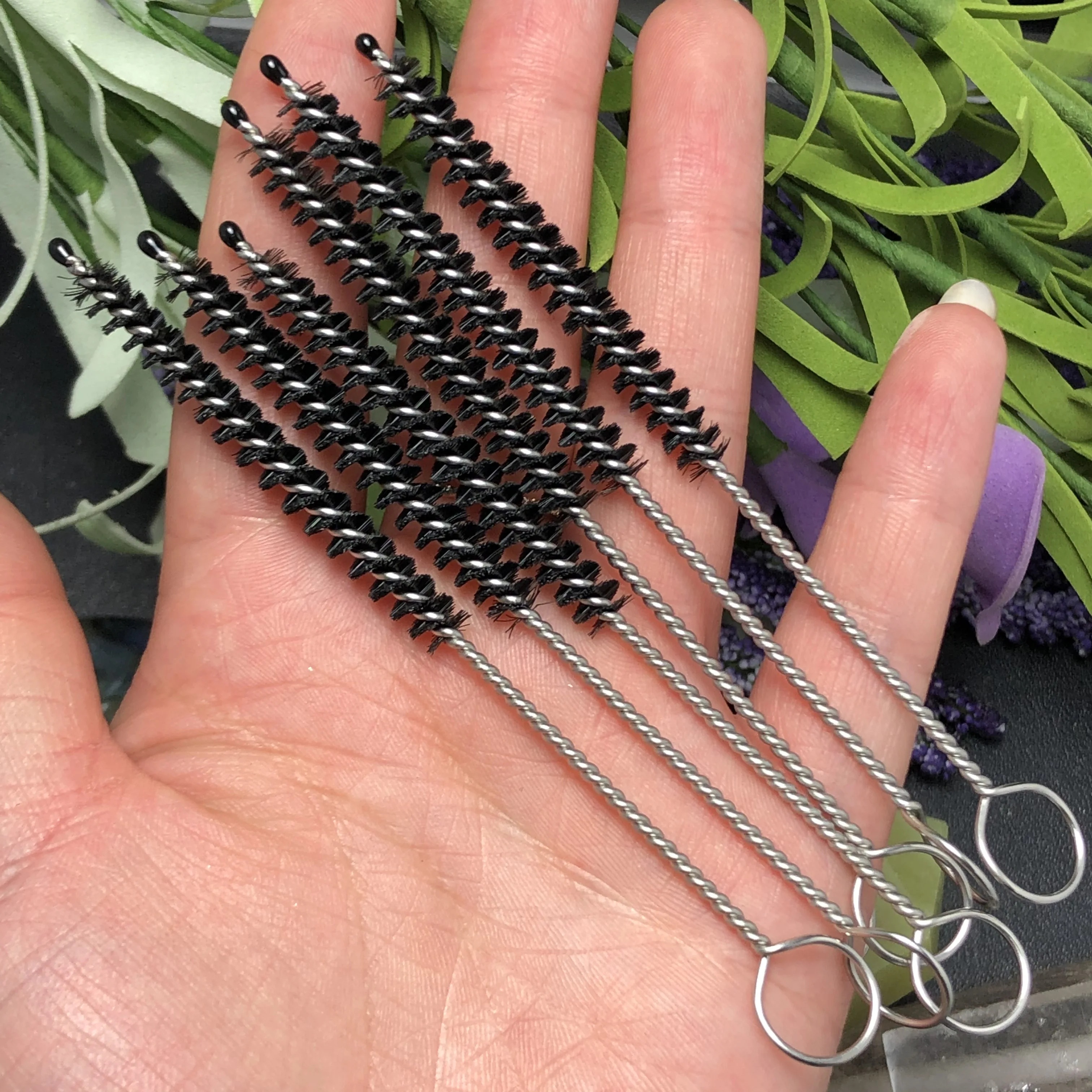 Трубка из натурального хрусталя 4 дюймовая Очищающая щетка и трубка для курения