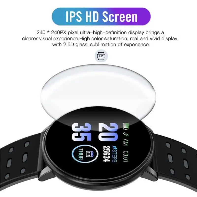 119plus HD Экран спортивные часы со спидометром и Для мужчин Смарт умные Фитнес