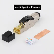 

Cat 8 RJ45 Connectors Tool Free Easy Jack Shielding RJ45 Metal Die-Cast Field Termination Plug Cat 7 Cat 8 22-24AWG