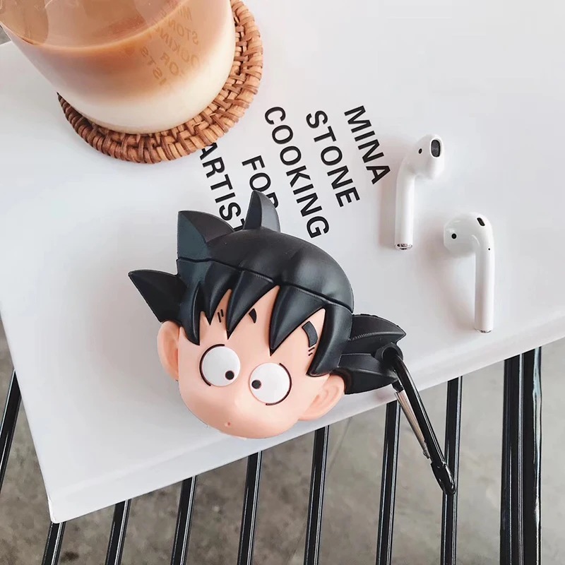 Son Goku Дизайн аниме для airpods чехол милый для airpod чехол мультфильм для apple bluetooth herdphone Чехлы аксессуары air pods чехол fanda - Цвет: Son Goku