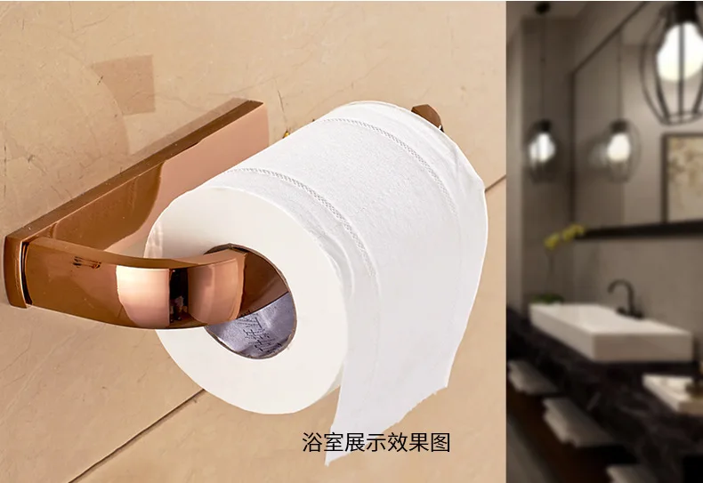 Manufacturers Direct Supply Rose Gold Holder Simple Brass Material Paper Roller Toilet Bathroom Hardware Accessories