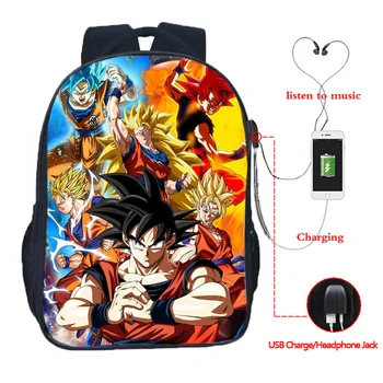 

Classic Dragon Ball Goku Multifunction Backpack Women Men USB Charging School Laptop Backpack Vegeta Torankusu Travel Bags