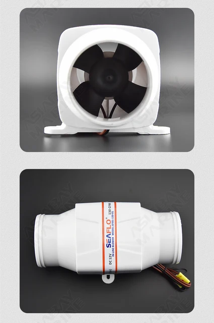 Ventilatore Elettrico Per Barca 12V - 130CFM, Per Sentina E Vani Motore, Diametro 3 Pollici - Foto 2