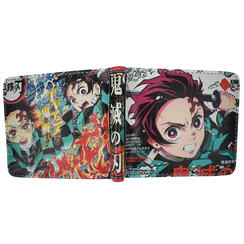 Аниме демон убийца Kimetsu No Yaiba Tanjiro Kamado кошелек короткий кошелек с карманом для монет