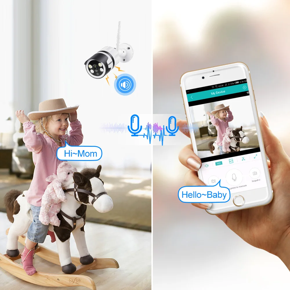 MISECU 5.0MP 1080P Беспроводная ip камера Двусторонняя аудио уличная водонепроницаемая