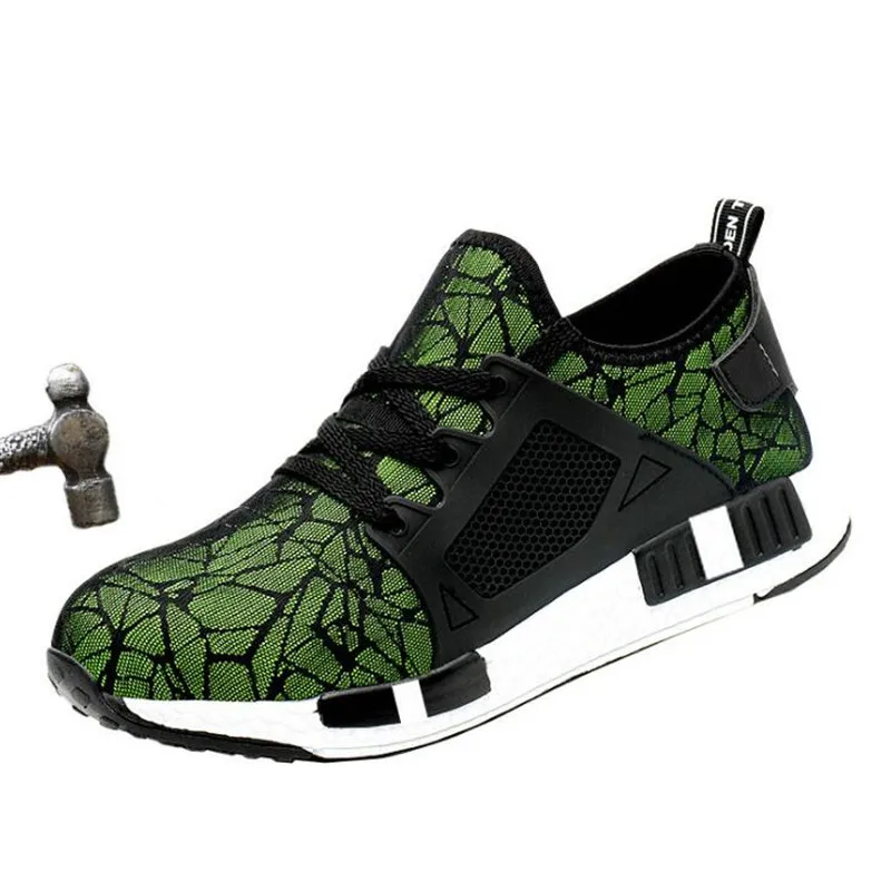 

Summer Men's Outdoor Breathable Mesh Light & Comfortable Steel Toe Protective Work Shoes Boots Men Puncture Proof Safety Shoes