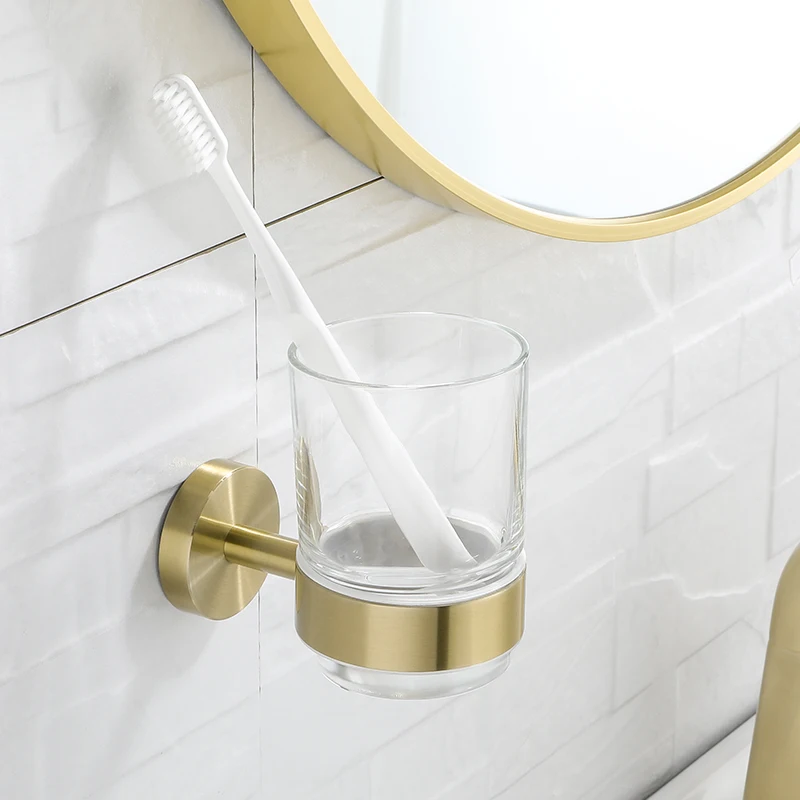 Toothbrush Holder Stainless Steel Toothbrush Tumbler&Cup Holder Wall Mount Bathroom Hardware Accessores