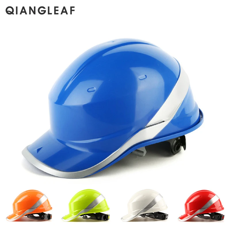 

QIANGLEAF Men's Labor Insurance Helmet Construction Site Reflective Bar Hard Hat HD75