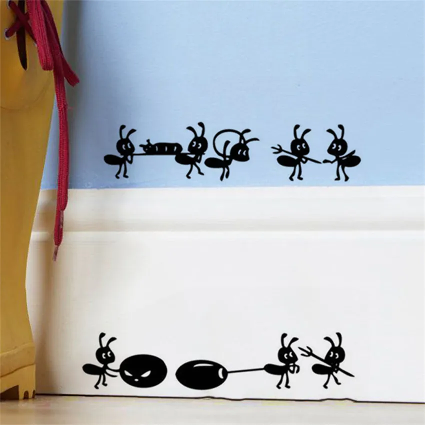 Creative Black Ants move Wall Sticker Art Design Stickers For Children's Room Home Decor Glass windows Mural art Decals stickers wall stickers self adhesive wall stickers window stickers vinyl stickers vinyl wall stickers self adhesive stickers chalkboard stickers