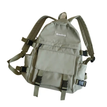 

College Style Unisex Student Schoolbag Japanese and Korean Large-Capacity Casual Webbing Front Pocket Backpack