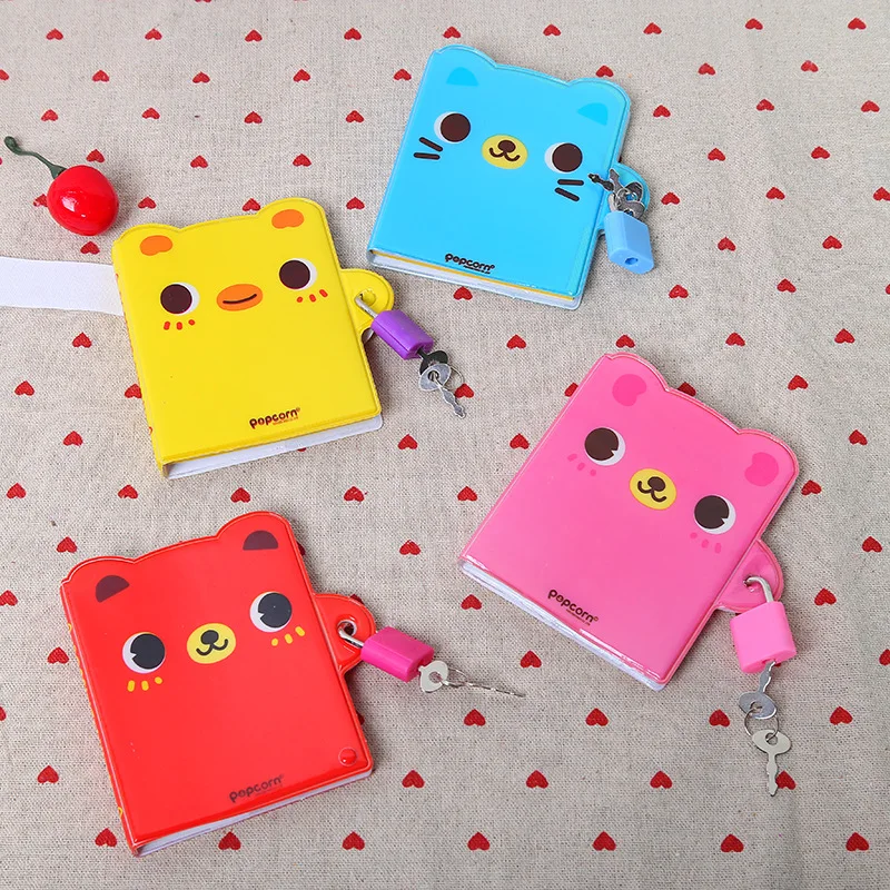 Новая детская креативная тетрадь в твердой обложке kawaii блокнот с кодовым замком студенческий дневник может блокировать мини-блокнот мультфильм подарок случайный цвет