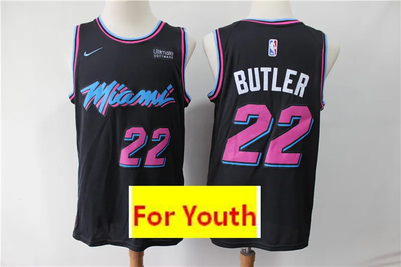 Мужской Женский бейсбольный мяч Молодежный Майями дуйан Уэйд#22 Jimmy Butler Детские майки - Цвет: 15