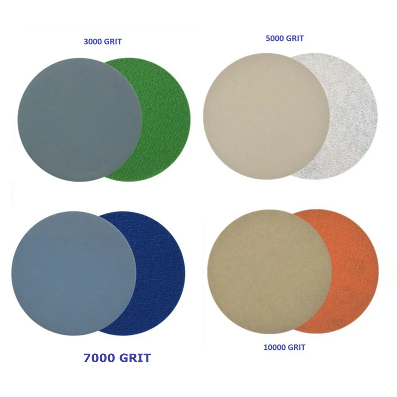 20pcs Hook And Loop 3 Inch 3000,5000, 7000,10000Grit Sand Paper Sanding Discs For Dry And Wet Grinding