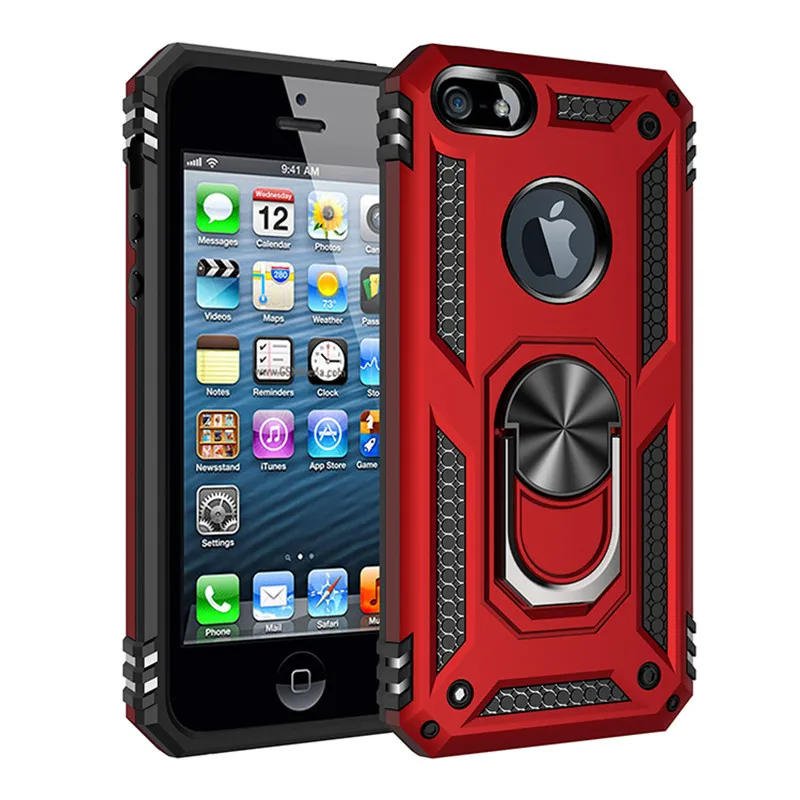 thumbnail image 1 of Funda de silicona con anillo magnético para iPhone, carcasa para iPhone 5s, 5 se, 2016, 2020, 2022, 13 Pro Max, 12, 11, se, 2016, 5 S, 5G, 4,0", 1 of 5