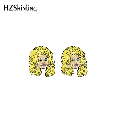 1 Новинка! акриловые серьги Dolly Parton, кантри, музыка, певица, королева, серьги-гвоздики, эпоксидные серебряные серьги - Окраска металла: 1