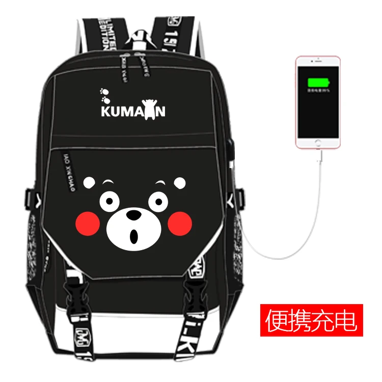 Style 4 Аниме; Кумамон, медведь, USB рюкзак, школьная сумка для женщин и мужчин, дорожные сумки, косплей, для детей, студентов, школьная сумка, подарок - Цвет: Style 4