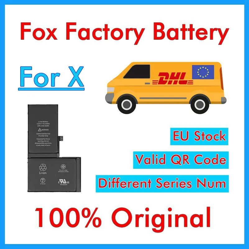 BMT  Original 5pcs Foxc Factory Battery for iPhone X 2716mAh replacement repair parts